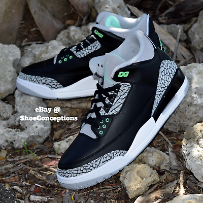 #ad Nike Air Jordan 3 Retro Shoes Black Wolf Gray Green Glow CT8532 031 Men#x27;s amp; GS $117.81