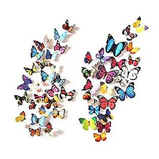 #ad 80 PCS Butterfly Wall Decals 3D Butterfly Wall Decor Stickers for Home Wall $16.97