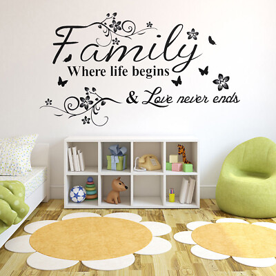#ad Family Wall Decal Sticker Large Vinyl Wall Art Sticker Home Living Room Decor $8.54