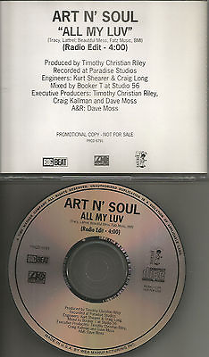 #ad ART N SOUL All My luv w RARE RADIO EDIT PROMO DJ CD single 1996 USA art n’ soul $24.99