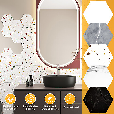 #ad Hexagon Kitchen Bathroom Tile Wall Stickers Decal Home Decor Self Adhesive New $164.99