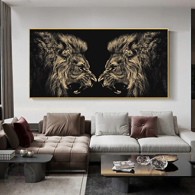 #ad Lion Animal Canvas Art Painting Print Wall Decor Canvas Poster $5.99