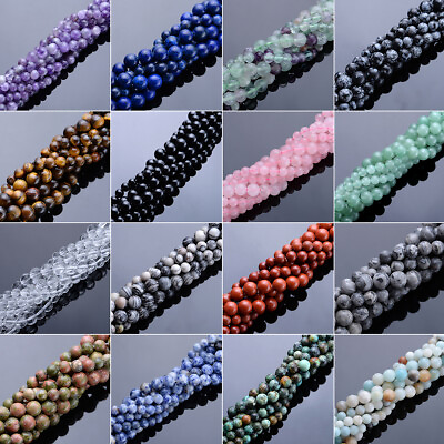 15quot; Wholesale Natural Gemstone Round Spacer Loose Beads 4MM 6MM 8MM DIY Craft $2.59