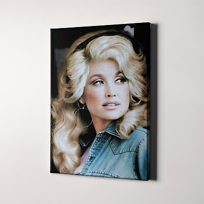 #ad Dolly Parton In Color Canvas Wall Art Print $69.00