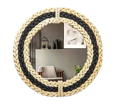 #ad Round Rope Mirror Handmade Coastal Rustic Living Room Bedroom Home Decor Mirror $135.80