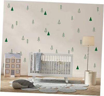 #ad Tree Wall Decals Minimalist Tree Stickers Nursery Decor Kids Room Wall Green $22.38
