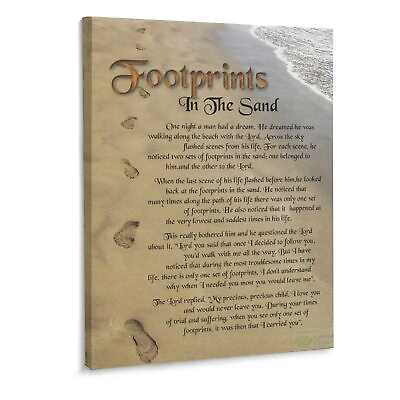 #ad #ad Footprints in The Sand Poem Paintings Print Canvas Wall Art Decoration Stretc... $40.00