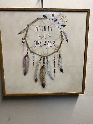 #ad Framed Acrylic Paint Wall Hanging Decor $14.00