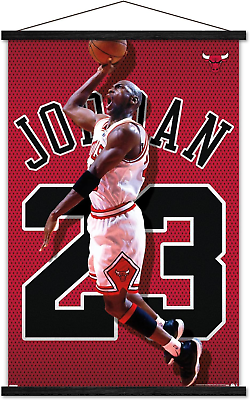 #ad Michael Jordan Jersey Wall Poster 22.375quot; X 34quot; Print and Black Hanger Bundl $61.02