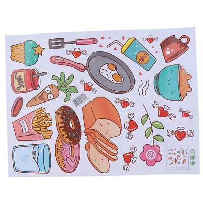 #ad Food Pattern Wall Sticker Self Adhesive Vinyl Removable Decal Kitchen Decor Cq $2.83
