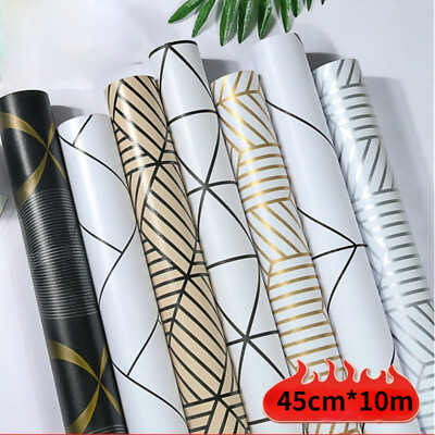 #ad #ad 10M Self Adhesive Wallpaper Geometric Pattern PVC Sticker Kitchen Wall Decor $29.50