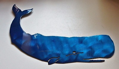#ad Swimming Whale Metal Wall Art Metallic Blue 13quot; x 10quot; $28.98