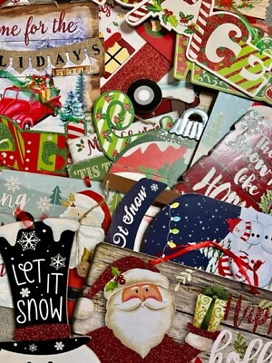 #ad Christmas Holiday Wooden Hanging Wall Decor 19 Piece Set $99.00