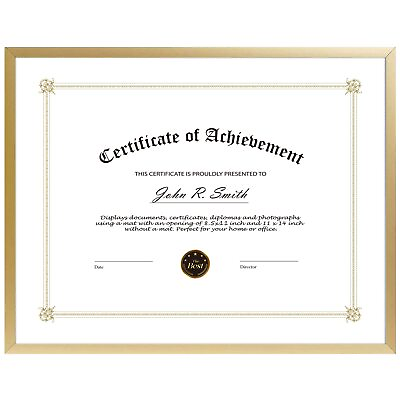 #ad Golden State Art 8.5x11 Aluminum Certificate Frame Metal Diploma Frames for 8... $20.92