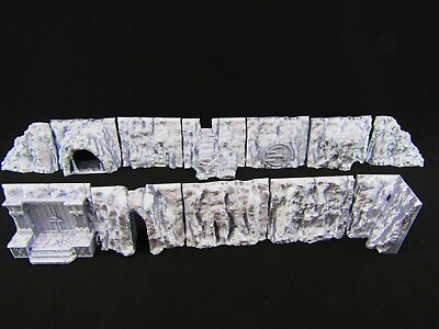 12pc Modular Cliff Wall Set Scatter Terrain Scenery 3D Printed Mini Miniature $58.99