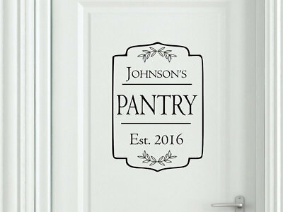 #ad #ad PERSONALIZED FAMILY PANTRY Door Kitchen Vinyl Wall Decal Decor Farmhouse Rustic $13.30