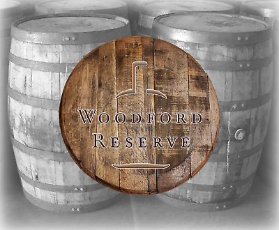 Rustic Home Bar Decor Woodford Reserve Bourbon Whiskey Barrel Lid wood wall art $89.95