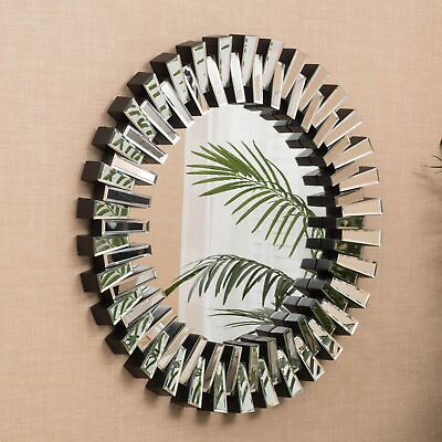 Modern Glam Circular Sunburst Wall Mirror $144.99