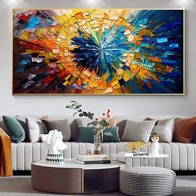 #ad Abstract Colorful Canvas Painting Canvas Wall Art Canvas Mural Poster Print Art $13.15