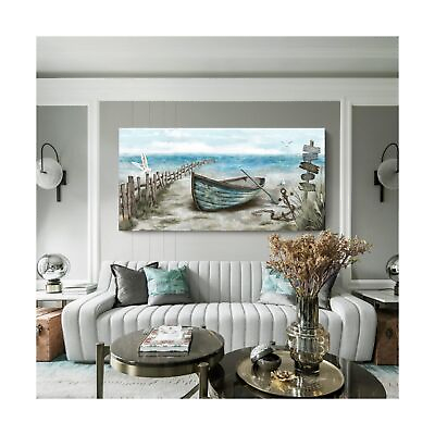 #ad amatop Extra Large Wall Art for Living Room Rustic Coastal Damp;#233;cor Canvas Pri $193.74