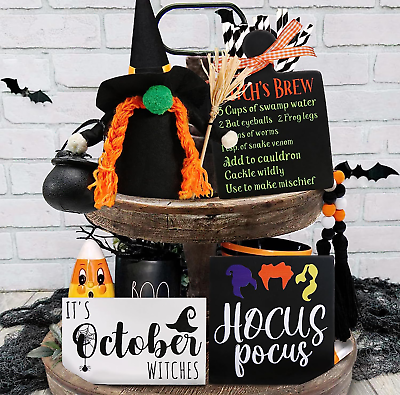 #ad Halloween Decorations Halloween Decor Farmhouse Tiered Tray Decor Items 3 $24.59
