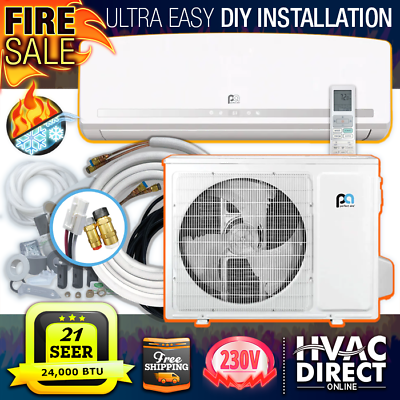 #ad #ad DIY 24K BTU 21 SEER Quick Connect 230V Ductless Mini Split AC Heat Pump w WiFi $1845.00