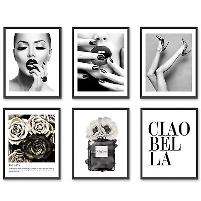#ad Fashion Wall Art Bathroom Decor Prints Set of 6 Canvas Posters Pictures Photo... $13.75