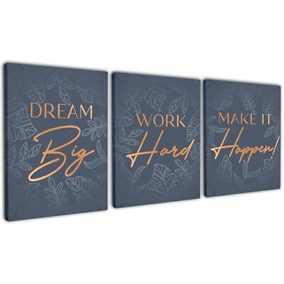 #ad Inspirational Wall Décor for Office Bedroom Living Room 3pc Motivational ... $35.28