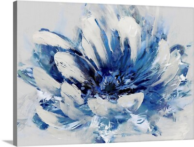 #ad Abstract Flower Blue Canvas Wall Art Print Floral Home Decor $49.99