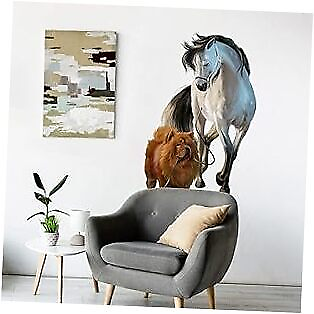 #ad Removable Dog and Wall Decal 24quot; × 36quot; Watercolor Vinyl Wall Stickers Horse $17.51