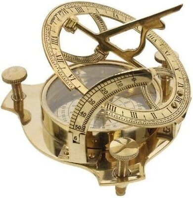 #ad #ad 3quot; Sundial Compass Solid Brass Sun Dial Rustic Vintage Home Decor Gifts $32.72