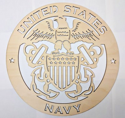 US NAVY wall art Laser cut sign gift idea NAVY Unfinished Wood Crafts Supplies $14.99