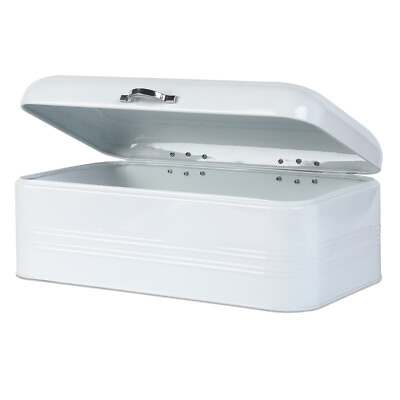 #ad Large Bread Box for Kitchen Metal Bread Storage Bin with Lid 16.3quot;x9quot;x6.7quot; $28.00