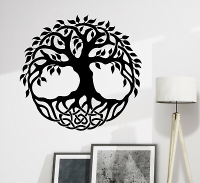 #ad Wall Decal Tree Of Life Plant Circle Pattern Vinyl Sticker ed2176 $67.99