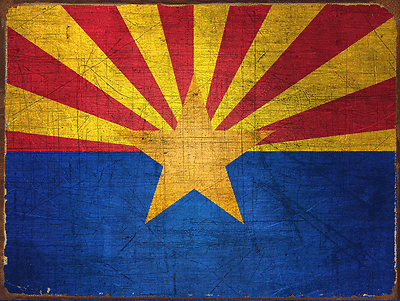 #ad Arizona State Flag Metal Sign Americana Rustic Decor Home Accent $26.99