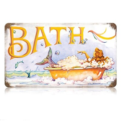 #ad Bath Decorative Wall Sign Wooden Rustic Finish Home Decor $70.35