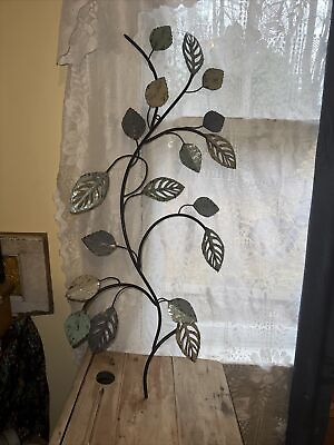 #ad Metal Flowers amp; Leaves Wall Art Large Hanging Home Decor $25.00