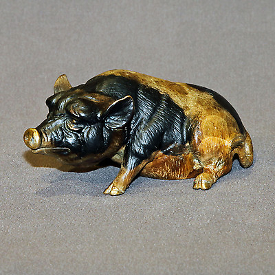 #ad Wonderful Pig Bronze Art Figurine Sculpture Statue Limited Edition Signed Number $490.00
