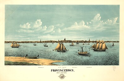 #ad 11890.Decoration Poster.Room wall.Home art design.1878 Provincetown.Sail ships $19.00