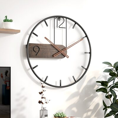 #ad Iron Wall Clock Big Size 3D Nordic Metal round Large Wall Clocks Decoration $26.93