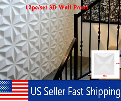 #ad #ad 12pcs set 3D Wall Panel DIY Home Decor Ceiling Tiles Wallpaper Background Decal $25.86