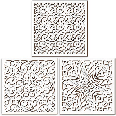 #ad Blulu 3 Pcs Boho Sign Rustic Floral Carved Wood Wall Decor Farmhouse White Woode $18.99