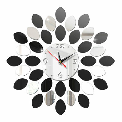 #ad Acrylic Mirror Wall Stickers 3d Wall Stickers Clock Decals Hanging Decorative $11.39