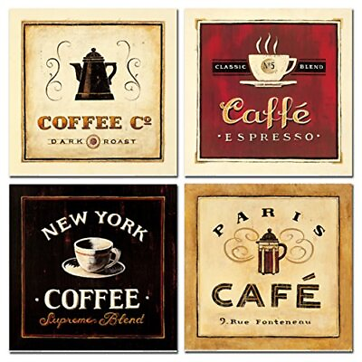 #ad Coffee Wall Art Kitchen Decor Vintage Canvas Prints Coffee Cup Latte Mocha Cafe $46.94