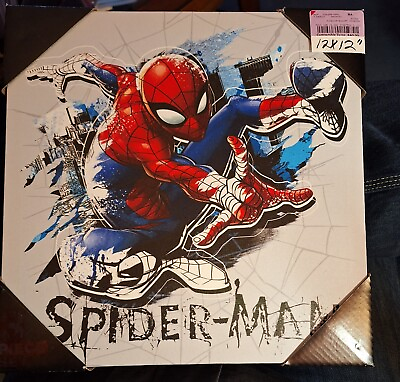 #ad spider man canvas wall Art Deco 12x12 New Marvel Official $21.49