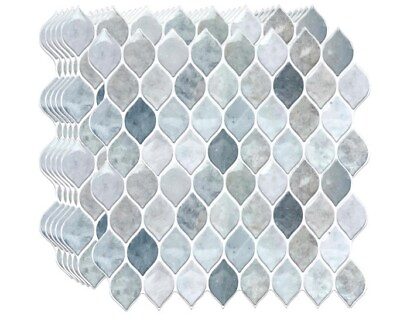 #ad 20 Sheets Glossy Peel and Stick Kitchen Backsplash Thicker Design Tile Stickers $30.99