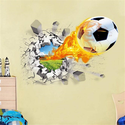 #ad 3D Soccer Football Ball Wall Sticker Decal Boy Kids Bedroom Home Room Decor Gift $7.63