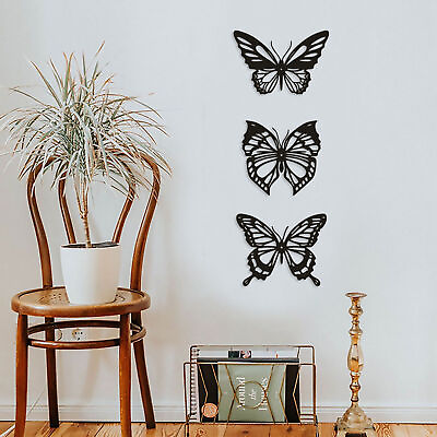 #ad #ad Hangings Decoration Metal Butterfly Wall Decor Butterfly Wall Art Sculpture 3Pcs $15.21