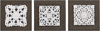 #ad Wall Art Living Room Décor Mandala Damask 3D Embelished Canvas Home Accent Din $54.51