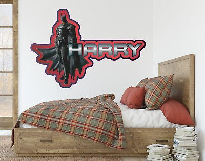 #ad Wall Decal Super Hero Stickers Kids Art Décor Game Bedroom Custom Name W 03 $55.99